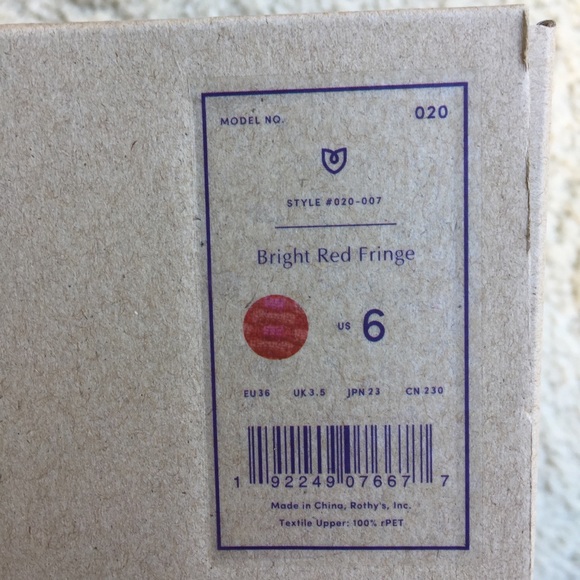 ROTHY’S Bright Red Fringe Slide Sandals - Picture 5 of 5